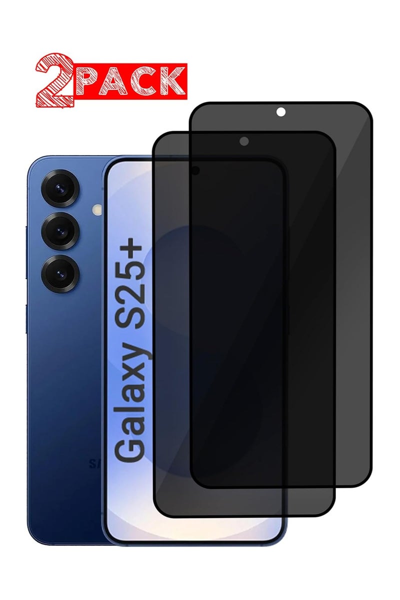 Muzz 2Pack Fingerprint Support Screen Protector for Samsung Galaxy S25 Plus 5G 5D Privacy Tempered Glass 9H Hardness Anti-scratch Premuim Tempered Glass Film for Samsung Galaxy S25 Plus - Image 2