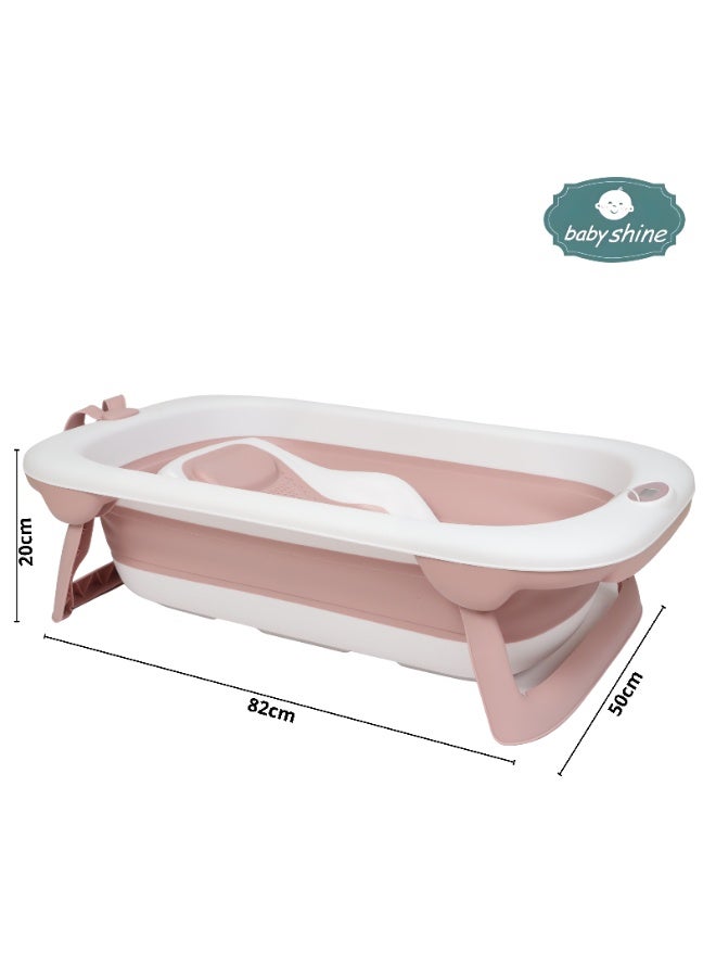 بيبي شاين مروش استحمام للأطفال 5 في 1 قابل للطي بتصميم امن وسهل التخزين لحديثي الولادة مع وجود مقياس لحرارة المياه - Image 1