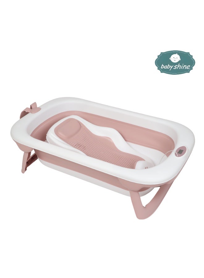 بيبي شاين مروش استحمام للأطفال 5 في 1 قابل للطي بتصميم امن وسهل التخزين لحديثي الولادة مع وجود مقياس لحرارة المياه - Image 3