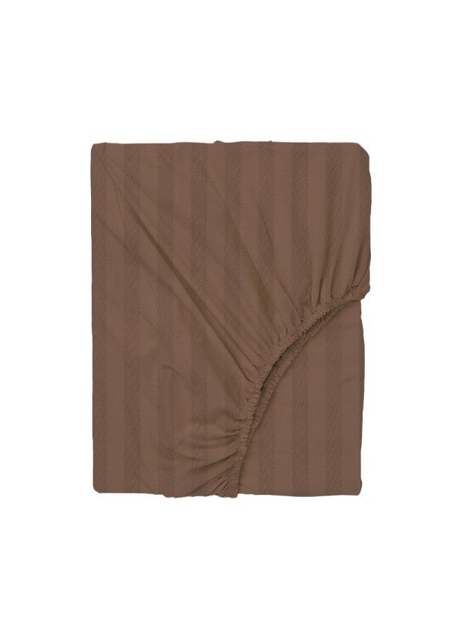 BYFT Tulip (Dark Brown) Queen Size Fitted Sheet,Duvet cover and Pillow Covers with 1 cm Satin Stripe (Set of 6 Pcs) 100% Cotton, Soft and Luxurious Hotel Quality Bed linen-300 TC - Image 2