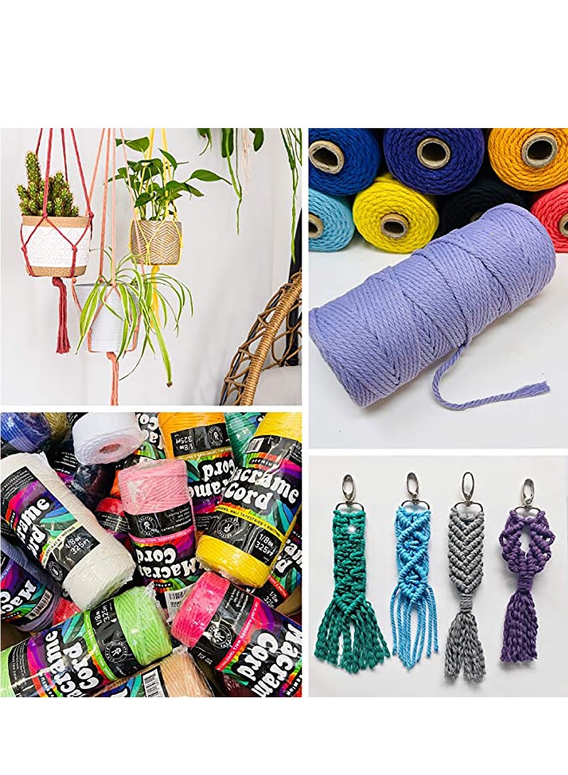 KASTWAVE Macrame Cord, Gold 100% Cotton Cord Rope for Macrame 3 mm Natural and Colored Craft String Yarn Materials 100 m Long - Image 3