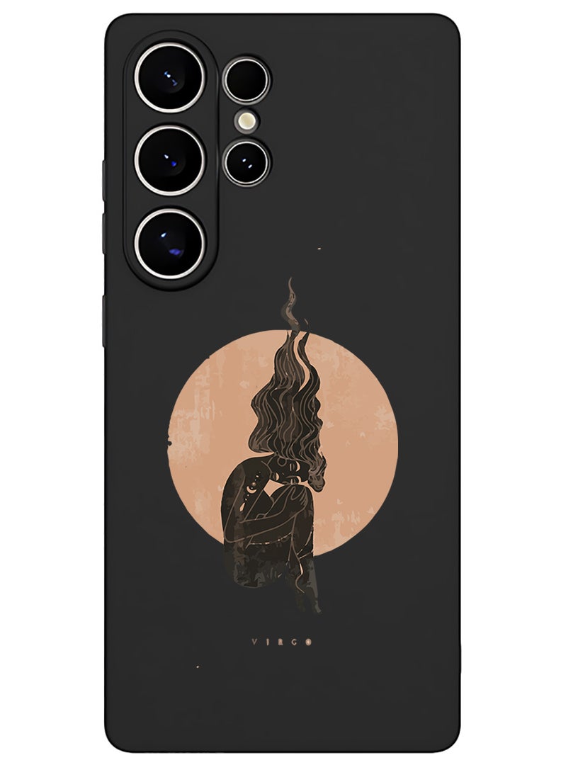 Theodor Protective Slim Fit Case Liquid Silicone Cover with Full Body Protection Anti-Scratch Shockproof Case For Samsung Galaxy S25 Ultra (Black) - Virgo-01 - Image 1