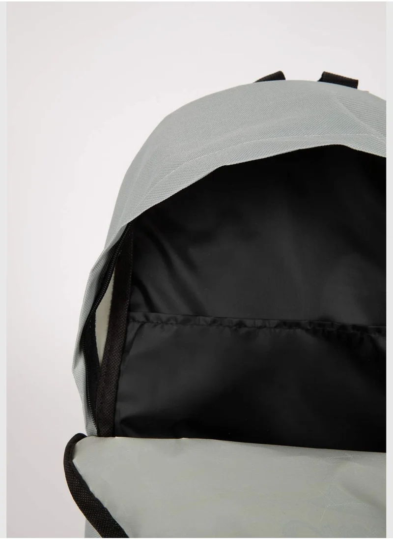 ديفاكتو Black Stitched Slogan Backpack