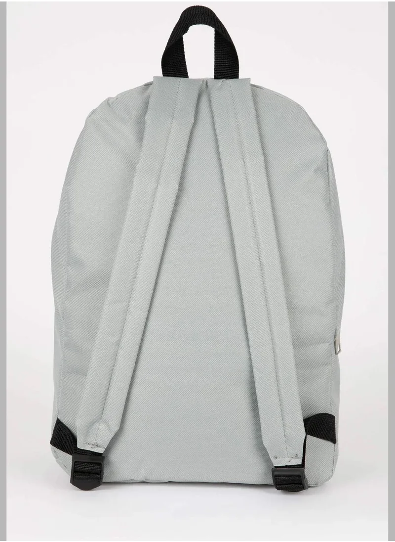 ديفاكتو Black Stitched Slogan Backpack