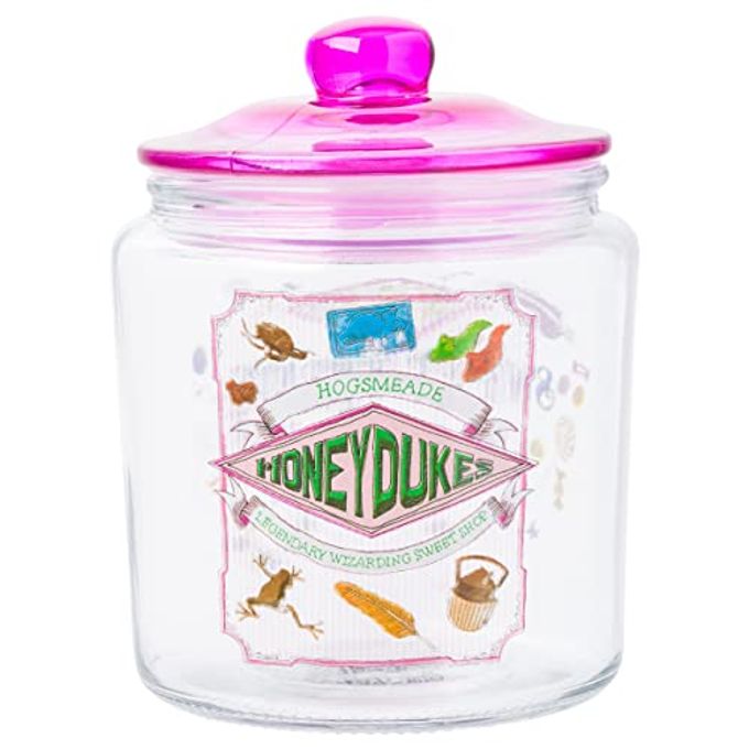 Silver Buffalo Harry Potter Hogsmeade Honeydukes Treats Glass Cookie Snack Candy Jar With Lid (Small) - Image 1