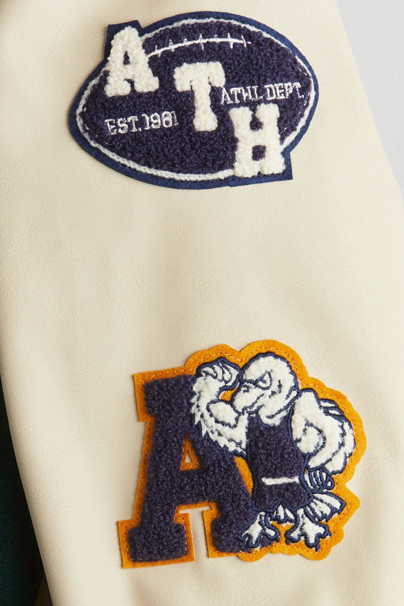 اتش اند ام جاكيت بيسبول مزخرف