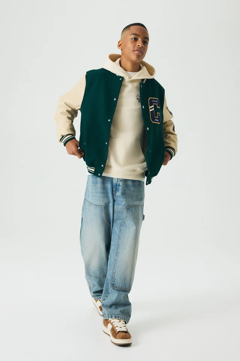 اتش اند ام جاكيت بيسبول مزخرف