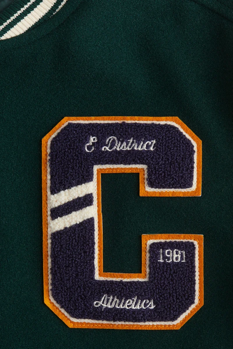 H&M Appliquéd baseball jacket