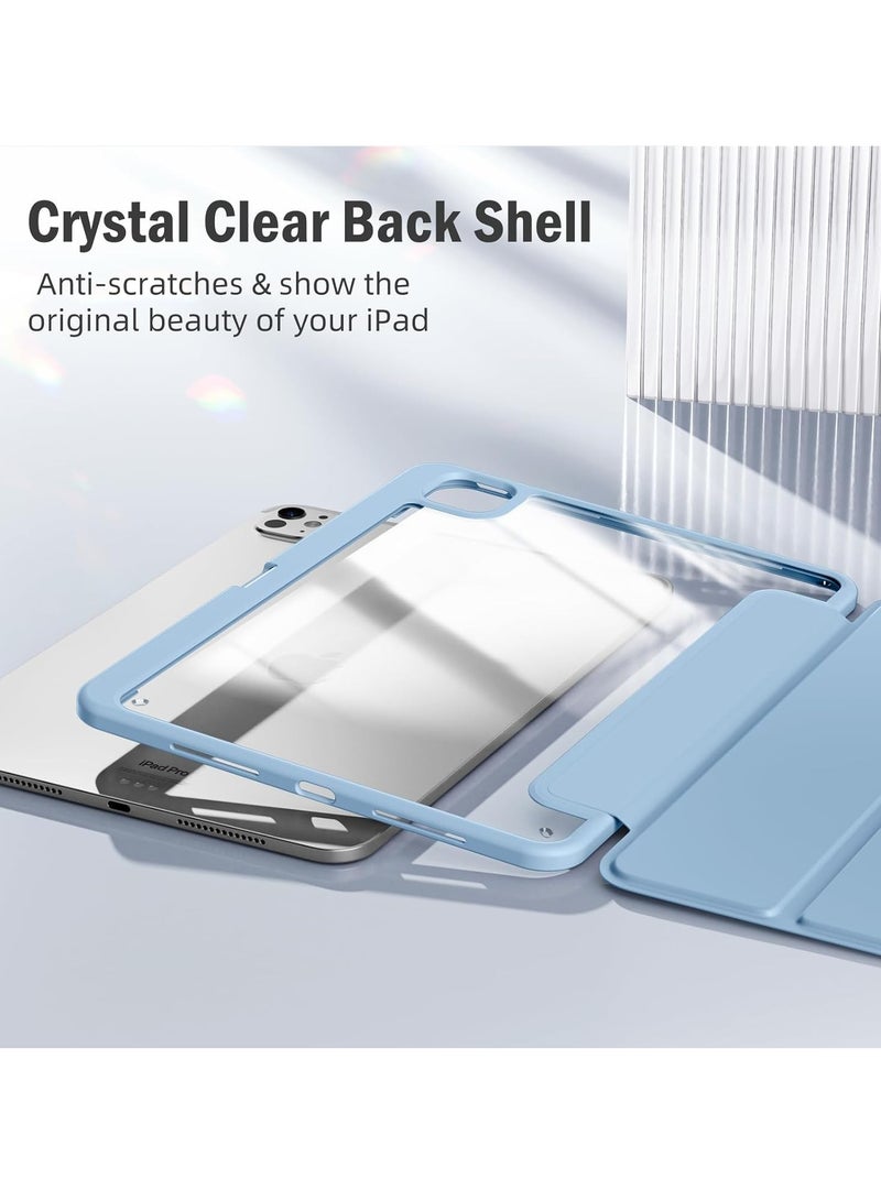 DUSALA 2 in 1 Case for Case for iPad Pro 11 inch (M4) 2024 with Pencil Holder, Slim Stand Protective Cover with Clear Transparent Back Shell for iPad Pro 11 inch Tablet, Support Auto Wake/Sleep With Tempered Glass - Image 3