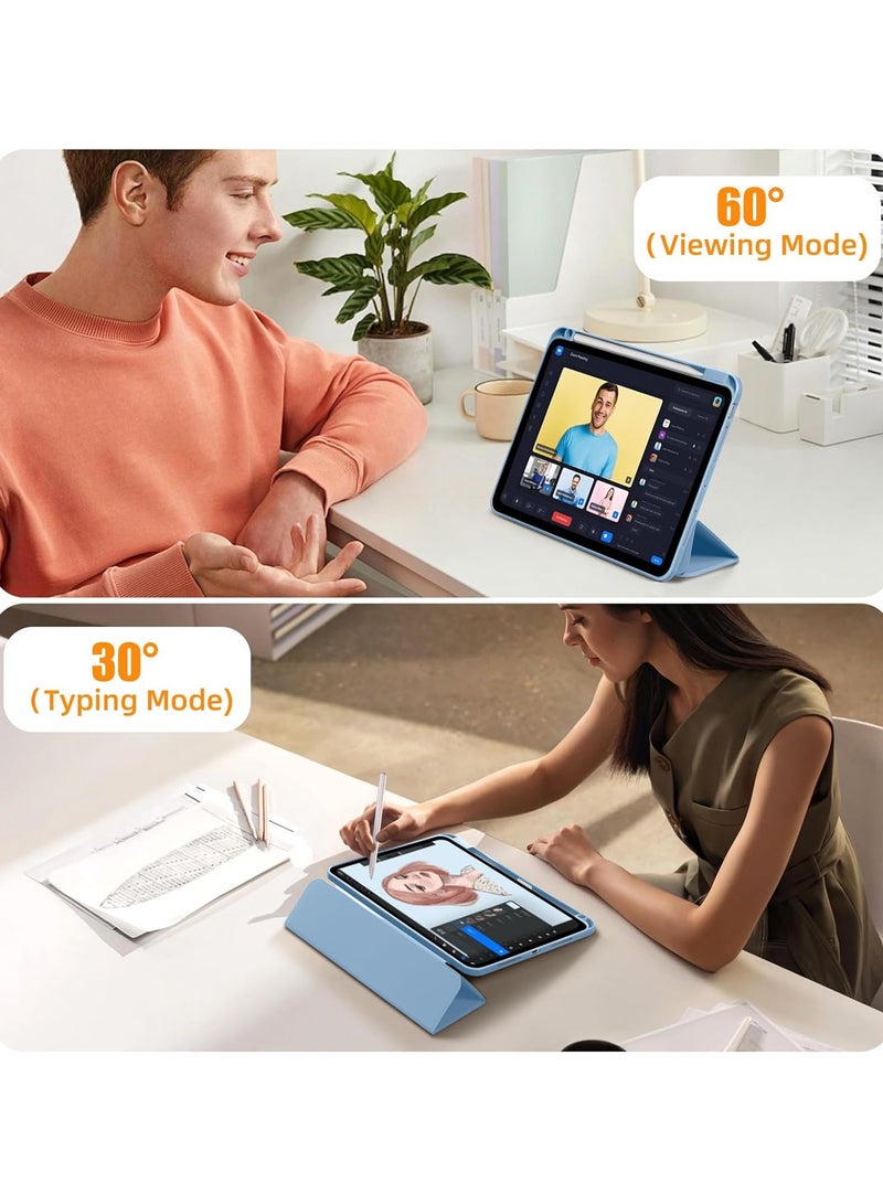 DUSALA 2 in 1 Case for Case for iPad Pro 11 inch (M4) 2024 with Pencil Holder, Slim Stand Protective Cover with Clear Transparent Back Shell for iPad Pro 11 inch Tablet, Support Auto Wake/Sleep With Tempered Glass - Image 5