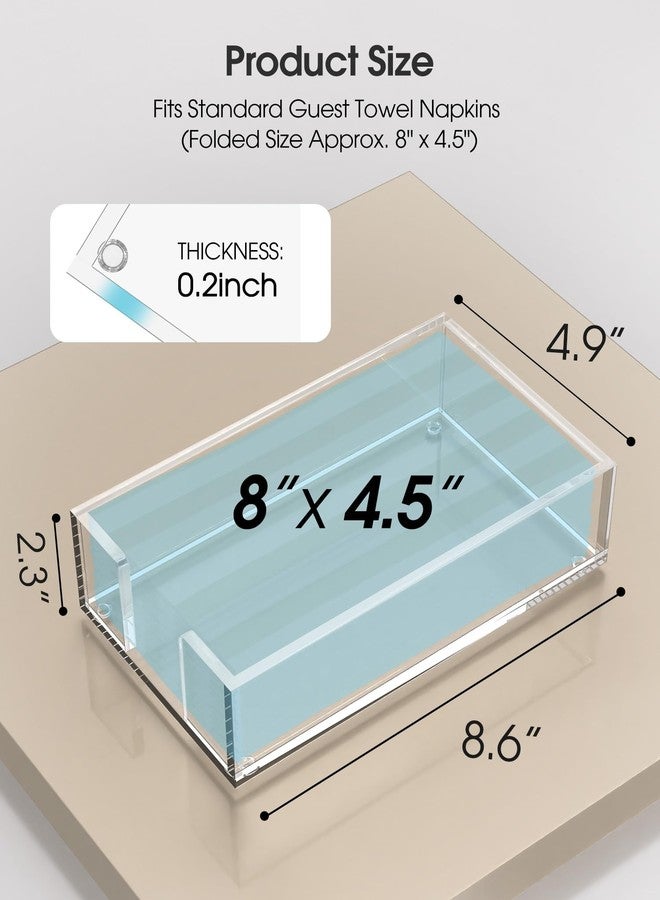 MaxGear Acrylic Guest Towel Napkin Holder, Clear Rectangle Tabletop Disposable Paper Hand Towels Tray for Bathroom, Kitchen, Parties, Weddings, Events, Dinner, Hotel, 8 x 4.5 inches - Image 4