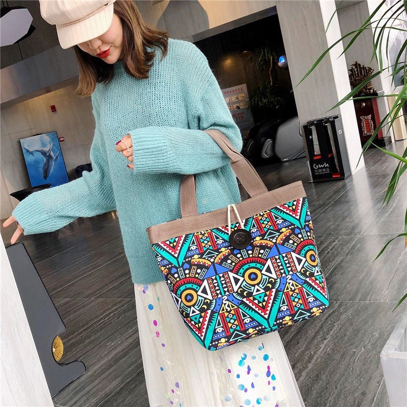 Women'S Bag New Canvas Bag Women'S Bag Mummy Handbag Large Capacity Handbag Ethnic Style Handbag - Image 3