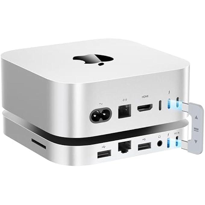 rayihni MATE MINI-A 80GBPS MAC MINI M4 DOCK & STAND, DUAL PCIEX2 SSD SLOT, MAX 16TB EXPANSION, PD3.0 PORT, SD4.0 CARD READER, 2.5G LAN, 2*USB A 10GBPS FOR LAPTOPS/DESKTOP PC/MINI PC - Image 1
