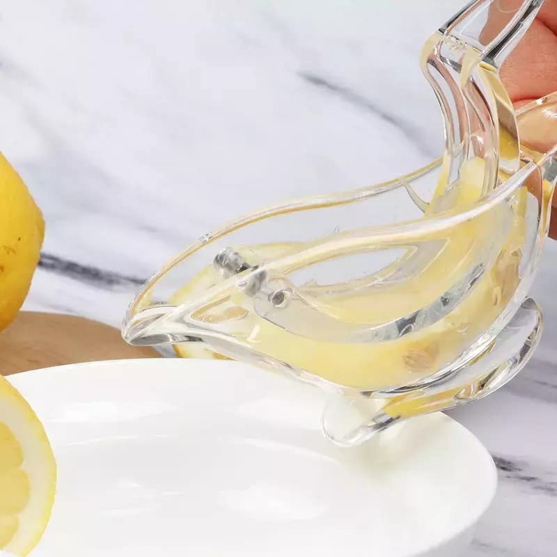 VISMII Manual Lemon Juicer Acrylic Manual Lemon Slice Squeezer Portable Transparent Fruit Juicer Elegance Bird Shape Hand Juicer for Orange Lemon Lime Pomegranate 1pc Clear Pack Of 1 - Image 2