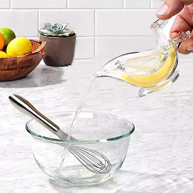 VISMII Manual Lemon Juicer Acrylic Manual Lemon Slice Squeezer Portable Transparent Fruit Juicer Elegance Bird Shape Hand Juicer for Orange Lemon Lime Pomegranate 1pc Clear Pack Of 1 - Image 3