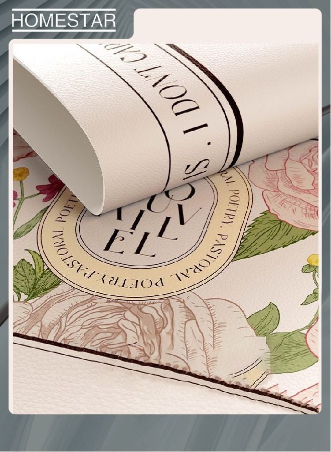 هومستر مواضع قابلة للغسيل الوردي والأبيض الوردي، شكل مستطيل ثخين مقاوم للحرارة الجدول مات، مقاوم للماء غير انزلاقي سهل للتنظيف مكان مات للمطبخ القهوة طاولة غرفة الطعام - Image 5