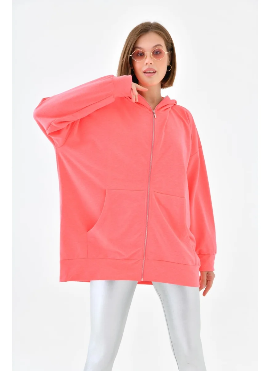 جارمي Ftz Women Zippered Sweat N.Fuchsia