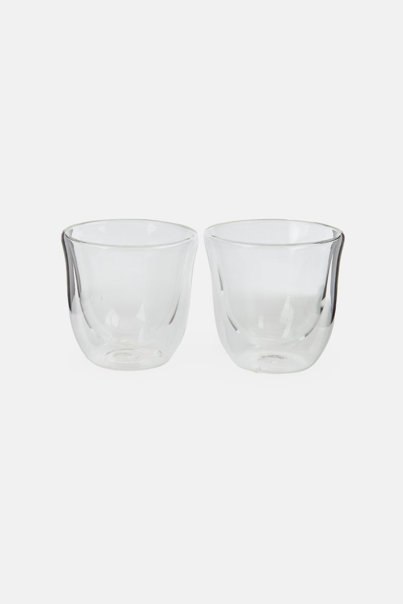 Catherine Malandrino 2 Pcs Double Walled High Borosilicate Glass Cup Set 80 ml, Transparent - Image 1