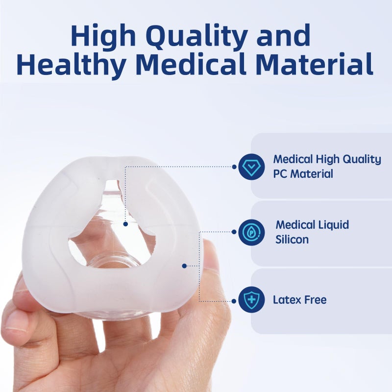 مناسب لتركيب مع AirFit N20 - واقي أنف سيليكون بديل متوسط - إكسسوارات خاصة لقناع جهاز التنفس الاصطناعي - 2 قطعة شفافة - Image 3