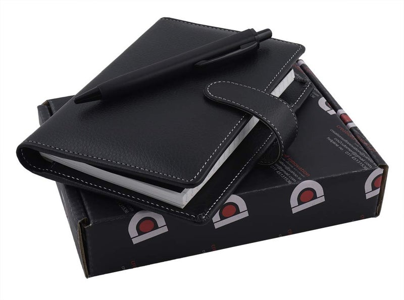 COI Black Faux Leather Yearly budget Undated Planner Suitable For Gifting Meeting Corporate Diary Perfect For Board Meeting For Man And Woman - Image 4