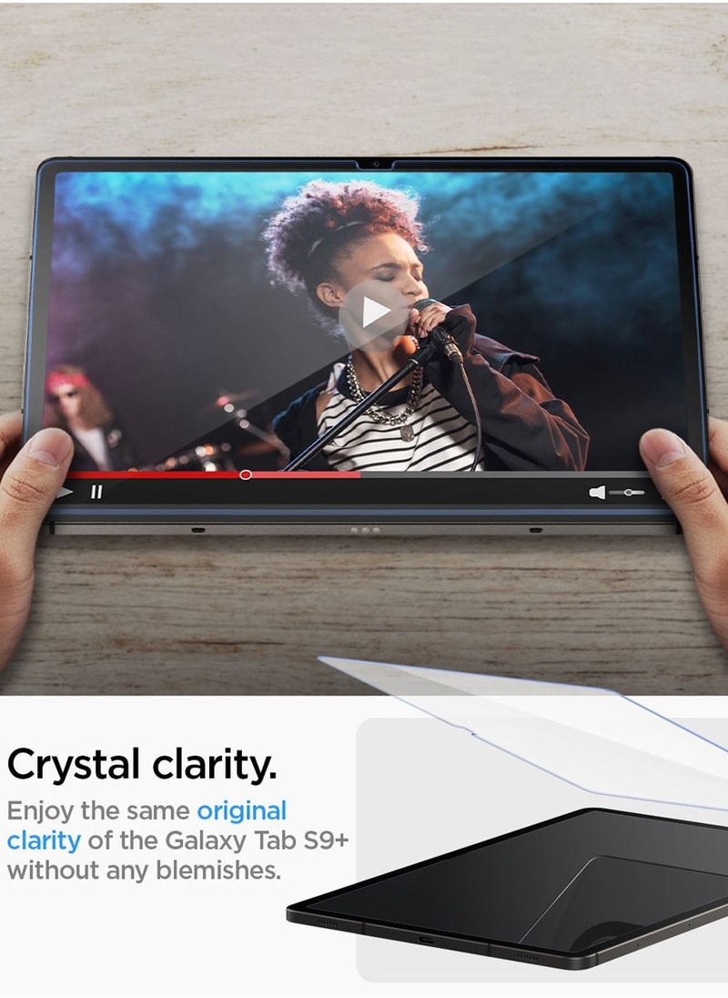 Spigen Glastr Ez Fit Samsung Galaxy Tab S9 PLUS Screen Protector (12.4 inch) Premium Tempered Glass With Auto Align Technology - [Case Friendly]  - Image 4