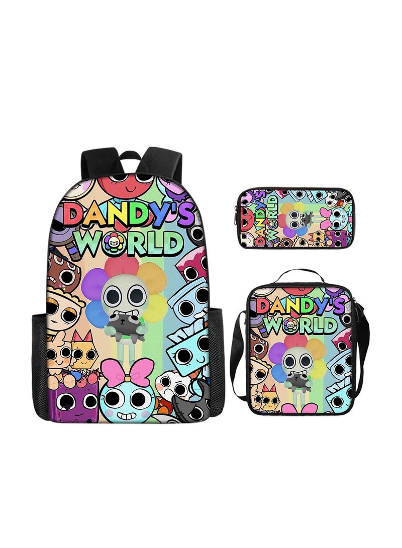 Backpacker 3D Dandy's World Print School Backpack Backpack 29*16*42CM + Shoulder Bag 19*6*23CM + Pen Bag 24*7*11CM Three-piece Set - Image 1