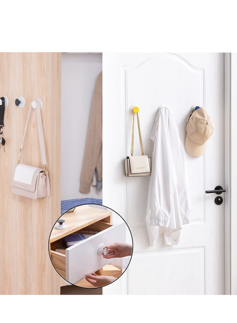 Excefore Heavy Duty Suction Cup Hooks - Versatile Black & White Hangers for Bathroom, Garden, Glass Door, Window, Wall - Ideal for Towels, Wreaths - 6 Pack - Easy Install, Weather Resistant  - Image 3