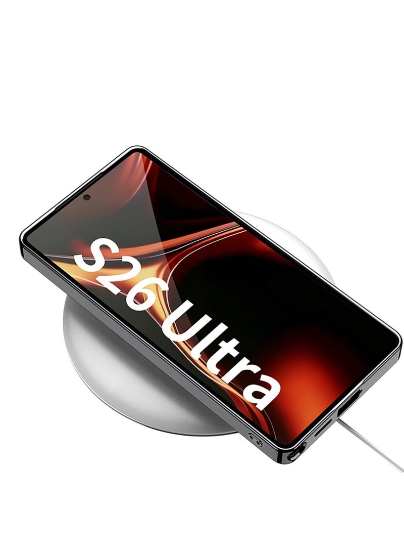 عام غطاء خلفي متوافق مع Samsung Galaxy S26 Ultra بتصميم جلدي باللون العنابي النبيذي وفضي لامع من Procase مع حماية للكاميرا. - Image 4