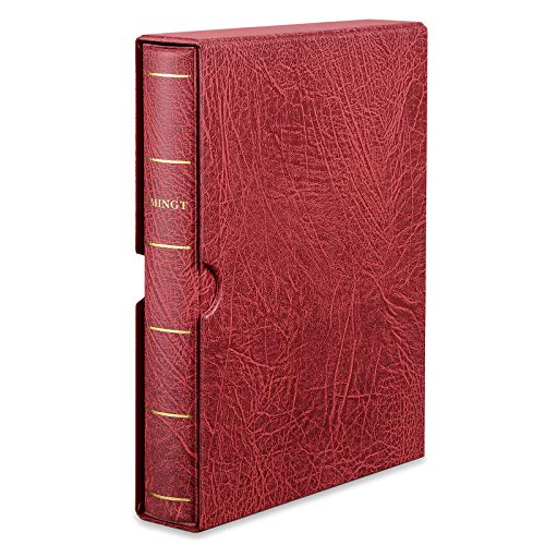 MUDOR 4 Ring Classic Binder,Empty Albums Stockbook for Stamps, Documents, Coins, Bank Notes Classic Binder (Red) - Image 1