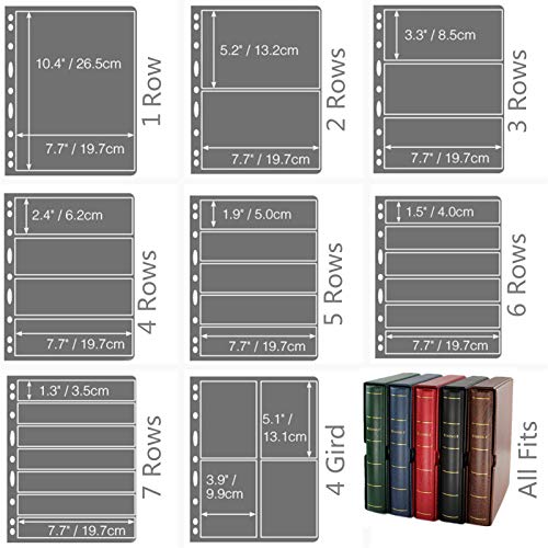 MUDOR 4 Ring Classic Binder,Empty Albums Stockbook for Stamps, Documents, Coins, Bank Notes Classic Binder (Red) - Image 5
