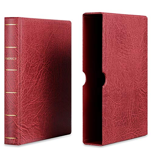 MUDOR 4 Ring Classic Binder,Empty Albums Stockbook for Stamps, Documents, Coins, Bank Notes Classic Binder (Red) - Image 2