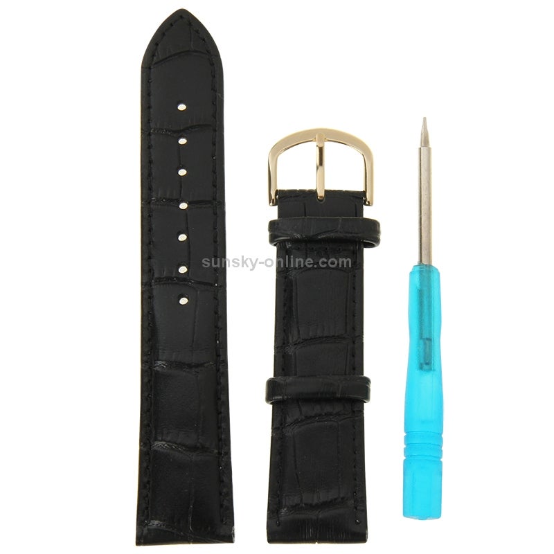For Apple Watch 38mm Bamboo Joint Texture Genuine Leather Watch Band, Size: (L)115mm+90mm, (W)20mm, (T)4mm, Only Used in Conjunction with Connectors (S-AW-3291)(Black)
