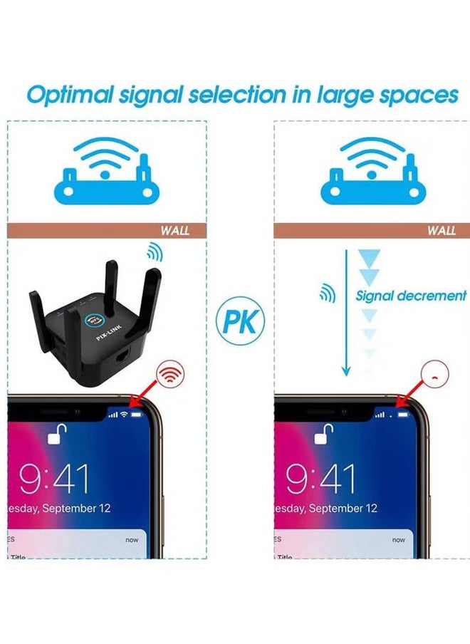 ماركة غير محددة مضخم مكرر الواي فاي 5G أسود  - Image 3