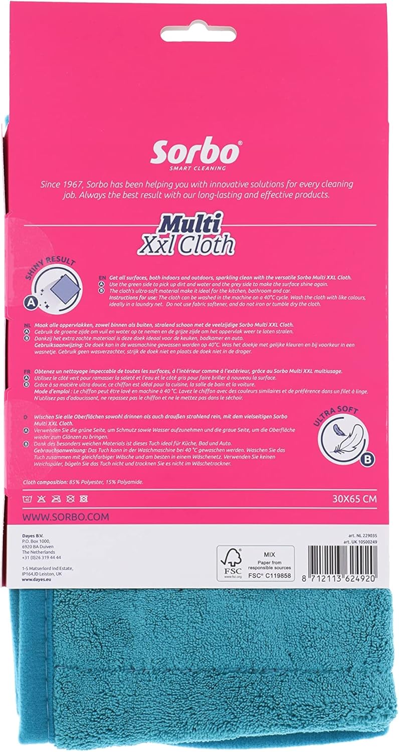 Sorbo Extra Large Microfibre Cleaning Cloth - Ultra Soft & Streak-Free, 30x65cm - Image 5
