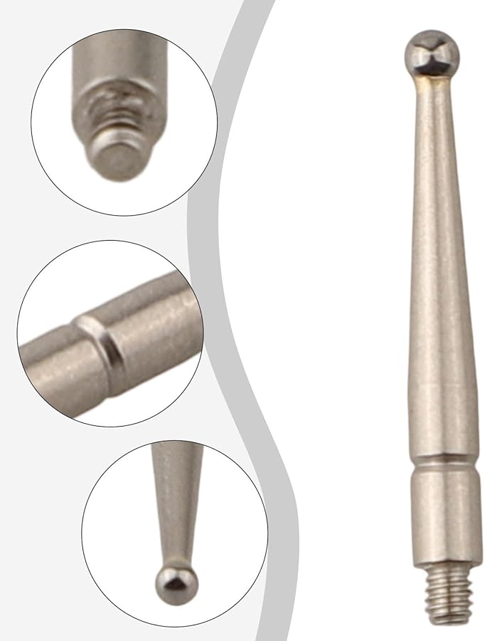 مؤشر اختبار القرص ذو ساق ملولبة M1 8 × 0.35 مع نقطة اتصال ذات طرف كرة فولاذية 2 مم - Image 3