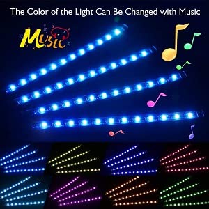 Vaishno Decorative Atmosphere Car Floor LED Strip Lights | Multicolor Interior Light | LED Lighting Kit for Car Interior | Wireless Remote Control Fancy Light - Image 3