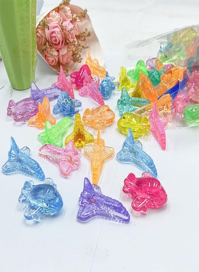 HappyFiller 90 قطعة من الطائرات البلاستيكية الصغيرة المصنوعة من الأكريليك، متوفرة بتسعة ألوان، مثالية للأعمال اليدوية، وتوزيعات الحفلات، وديكور المنزل، وتزيين الطاولات، والمشاريع الفنية الإبداعية. - Image 3