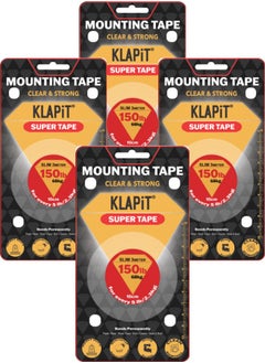 KLAPiT KLAPiT SUPER TAPE Double Sided Tape Heavy Duty Mounting Tape Holds 150 Pounds or 68Kg Weight Using Enhanced Nano Technology. Clear Tape for Wall, Wood, Tile, Stone, Glass, Metal and Acrylic  - Image 1