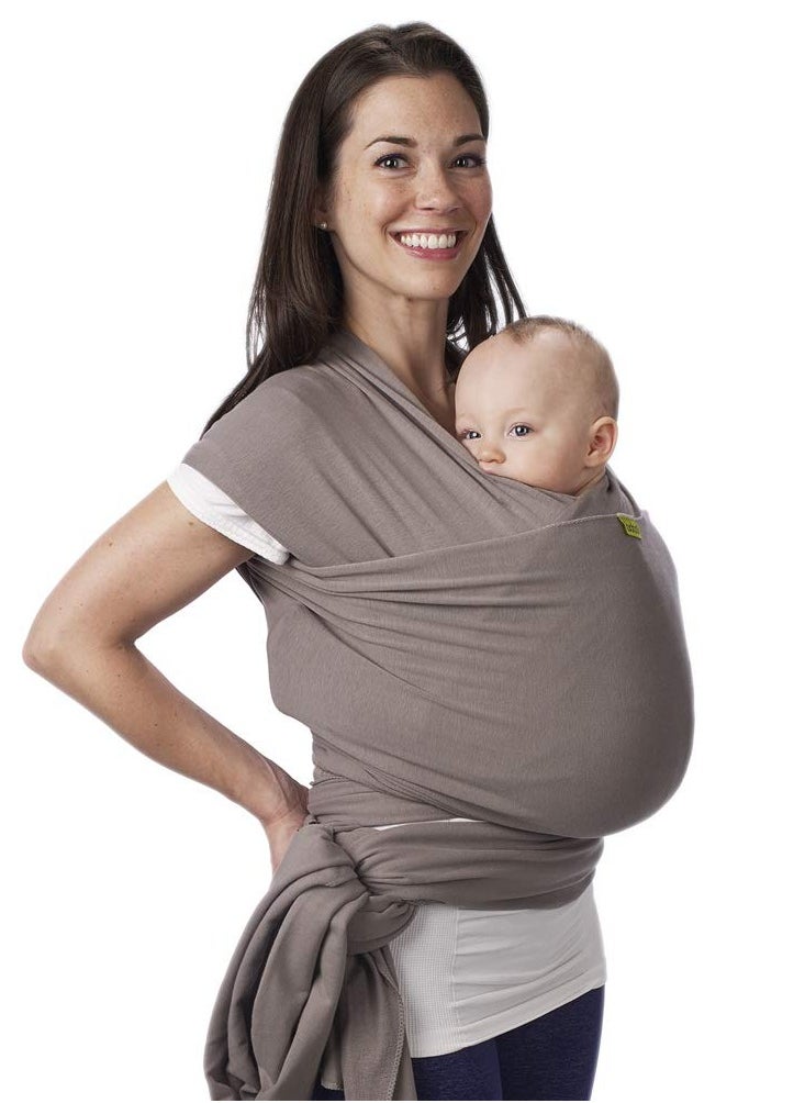 ORiTi Baby Wrap Carrier Newborn to Toddler - Stretchy Baby Wraps Carrier - Baby Sling - Hands-Free Baby Carrier Wrap - Baby Carrier Sling -Baby Carrier Newborn to Toddler 7-35 lbs (Grey)  - Image 1
