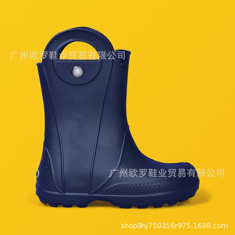 Children'S Shoes Cross Middle Tube Non-Slip Waterproof Rain Boots Outdoor Rainy Day Rubber Shoes Soft Sole Eva Shoes - Image 5