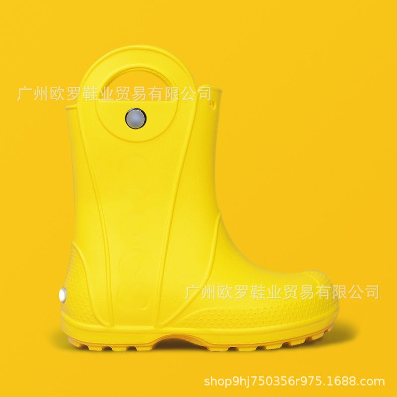 Children'S Shoes Cross Middle Tube Non-Slip Waterproof Rain Boots Outdoor Rainy Day Rubber Shoes Soft Sole Eva Shoes - Image 4