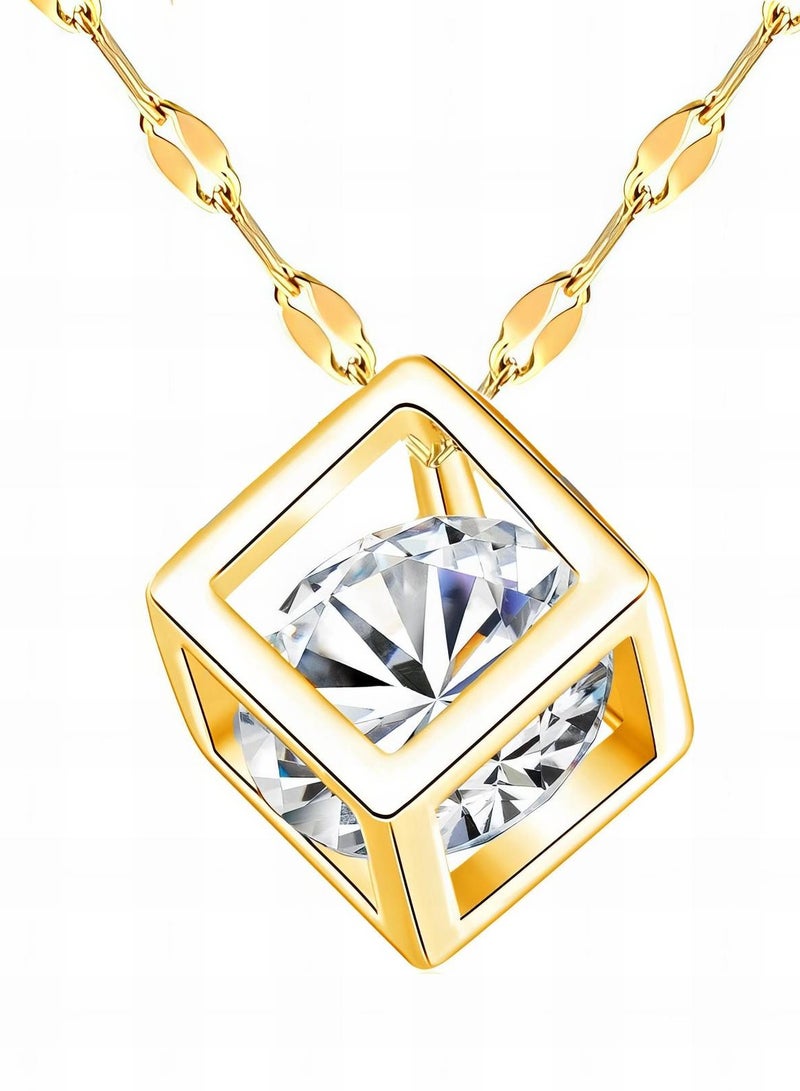 KAAF CREATIONS Kaaf Creations 18K gold plated Stainless steel necklace for women and girls, Intensity,waterproof, Necklace length: 40+5 cm, contemporary, hypoallergenic, long lasting and does not tarnish.  - Image 1