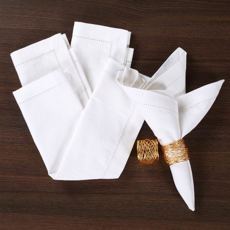 Light & Pro Lightnpro White Hemstitched Cotton Napkins Set of 6 â€“ 18x18 Inch Dinner Cloth Napkins, Soft & Washable, Elegant Table Napkins for Dining, Wedding, Special Occasions & Everyday Use - Image 4