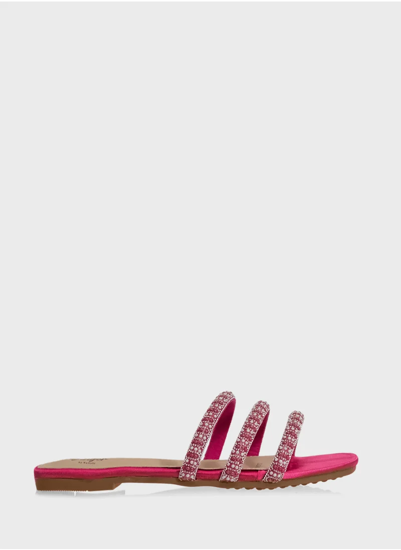 Ginger Diamante Flat Sandal