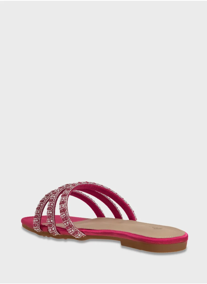 Ginger Diamante Flat Sandal