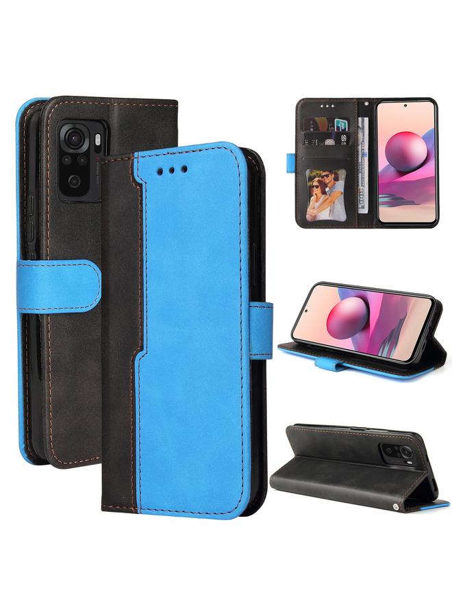 The Bros Case For Xiaomi Redmi Note 10S Business Stitching-Color Horizontal Flip PU Leather Case with Holder & Card Slots & Photo Frame