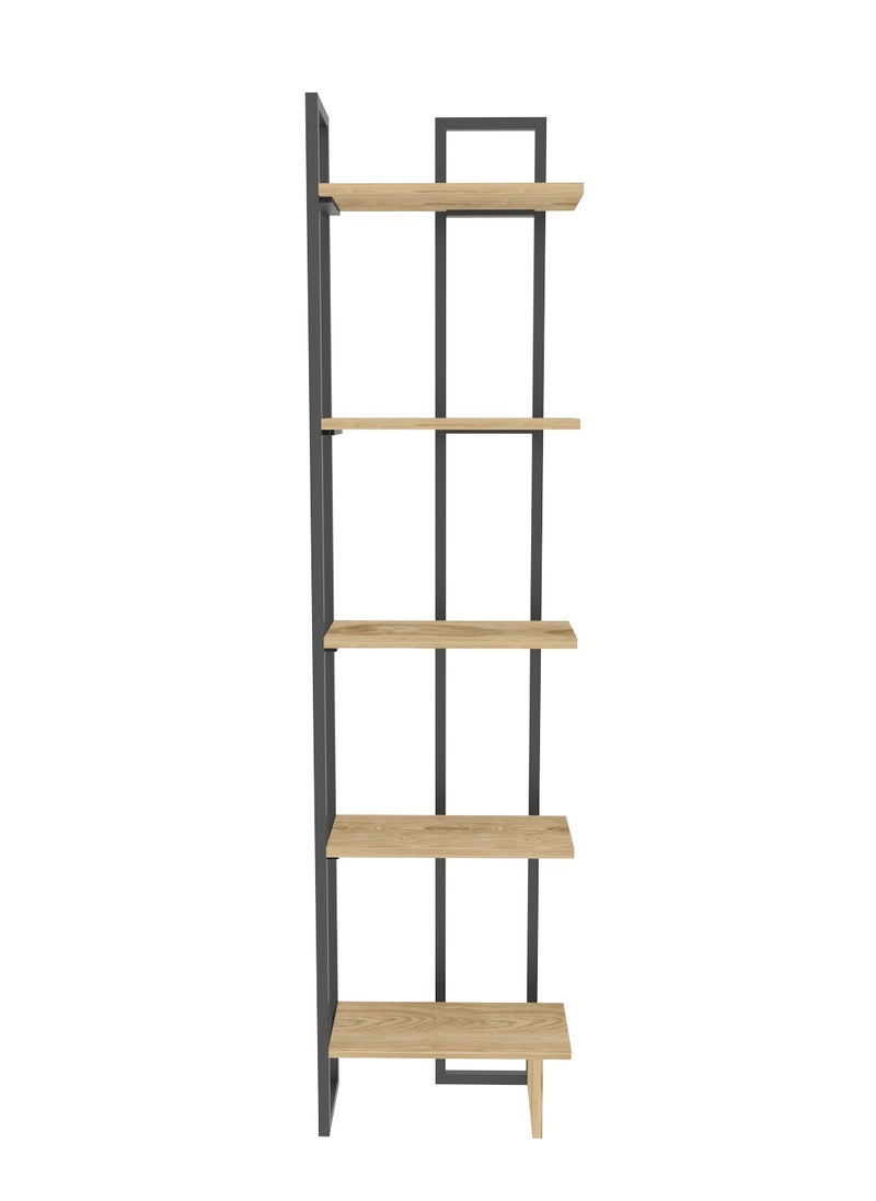 Decorotika Alice 180 tall Metal Frame Manufactured Wood Corner Bookcase | Bookshelf, Storage Rack  - Image 2