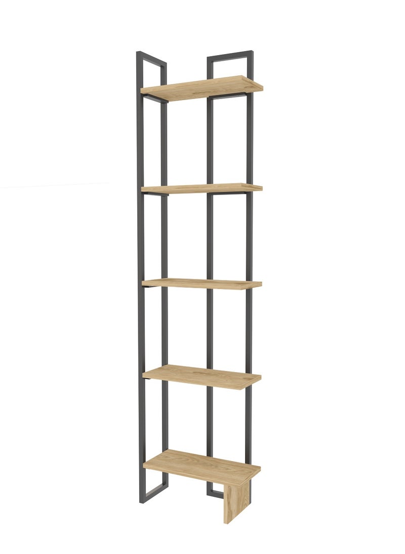 Decorotika Alice 180 tall Metal Frame Manufactured Wood Corner Bookcase | Bookshelf, Storage Rack  - Image 5