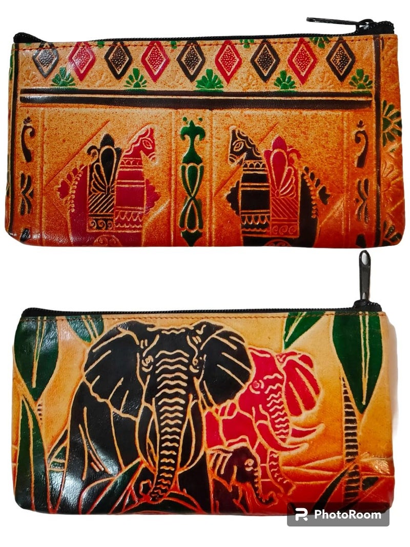 classique Women’s Shantiniketan Leather Clutch Dual Clutch Combo - Image 3