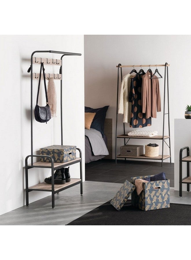 Five Simply Smart Jano Single Rail Clothes Rack with Shelves Brown and Black 164.5 x 46 x 95.5 cm 160406 - Image 5